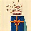 A hurried hand placing a priority stamp on a beautifully wrapped gift box